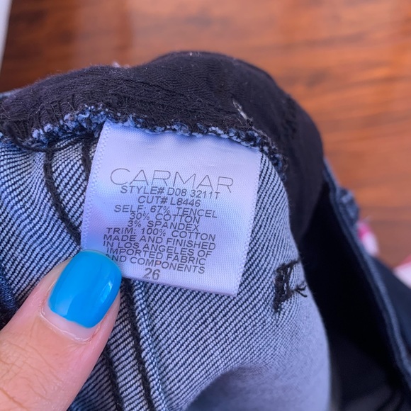 LF CARMAR High Rise Side Lace Distressed Jeans 26 - Picture 8 of 8